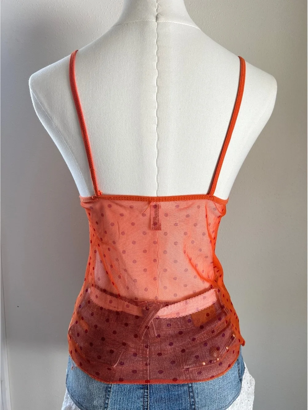 Y2K Satori Intimates Orange Sheer Cami